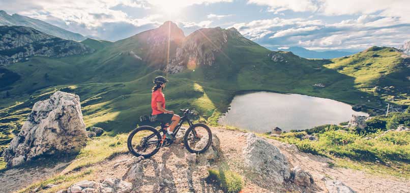 Haibike Xduro Blick auf See in den Dolomiten