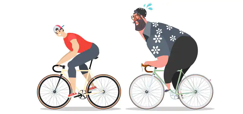 Wir sind verschieden Bikekarikatur